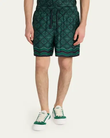 Casablanca Men's Radiating Monogram Silk Shorts | Thumbnail 4 Casablanca Men's Radiating Monogram Silk Shorts | Thumbnail 4