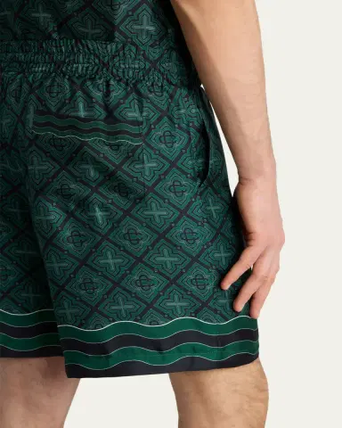 Casablanca Men's Radiating Monogram Silk Shorts | Thumbnail 5 Casablanca Men's Radiating Monogram Silk Shorts | Thumbnail 5