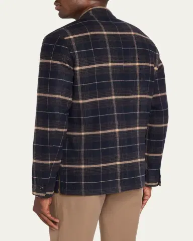 Massimo Alba Men's Wool-Cashmere Plaid Blazer | Thumbnail 3 Massimo Alba Men's Wool-Cashmere Plaid Blazer | Thumbnail 3