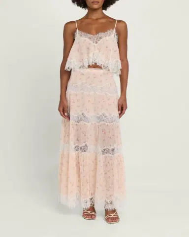 LoveShackFancy Elysia Silk Crop Top | Thumbnail 2 LoveShackFancy Elysia Silk Crop Top | Thumbnail 2