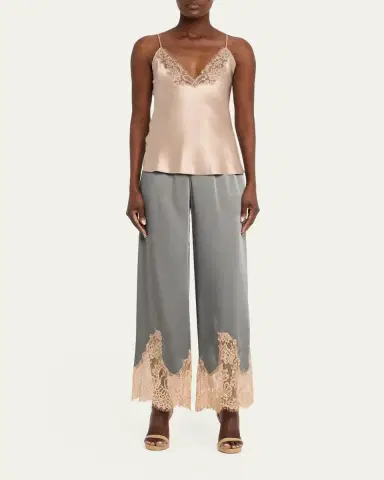 L'Agence Mirel Lace-Trim Satin Pants | Thumbnail 2 L'Agence Mirel Lace-Trim Satin Pants | Thumbnail 2