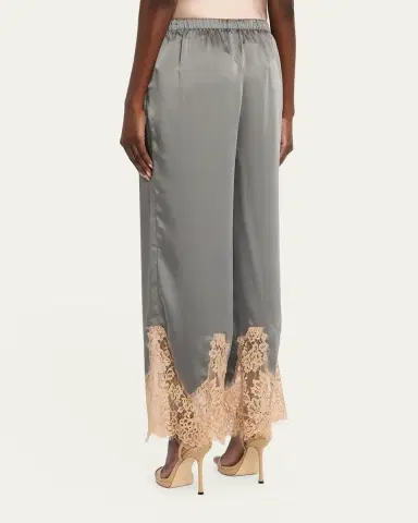 L'Agence Mirel Lace-Trim Satin Pants | Thumbnail 3 L'Agence Mirel Lace-Trim Satin Pants | Thumbnail 3