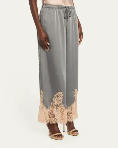 L'Agence Mirel Lace-Trim Satin Pants | Thumbnail 4 L'Agence Mirel Lace-Trim Satin Pants | Thumbnail 4