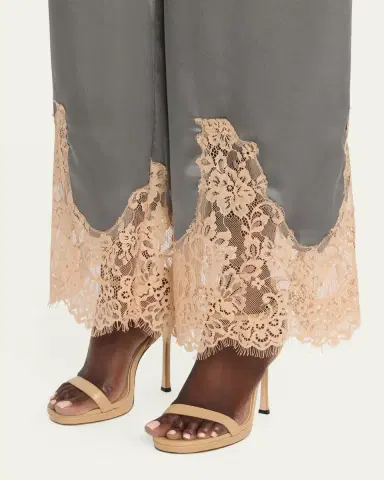 L'Agence Mirel Lace-Trim Satin Pants | Thumbnail 5 L'Agence Mirel Lace-Trim Satin Pants | Thumbnail 5