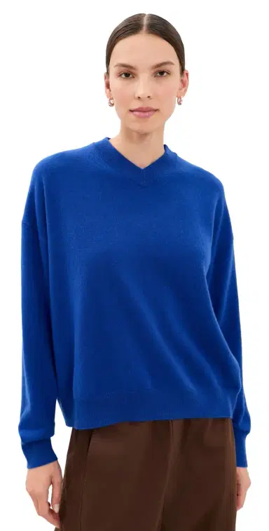 STAUD Spencer Cashmere Sweater Cobalt | Thumbnail 1 STAUD Spencer Cashmere Sweater Cobalt | Thumbnail 1