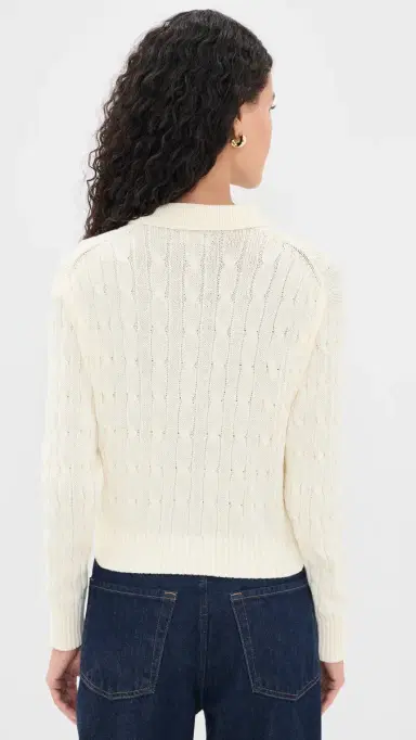 Polo Ralph Lauren Collared Cardigan Clubhouse Cream | Thumbnail 3 Polo Ralph Lauren Collared Cardigan Clubhouse Cream | Thumbnail 3