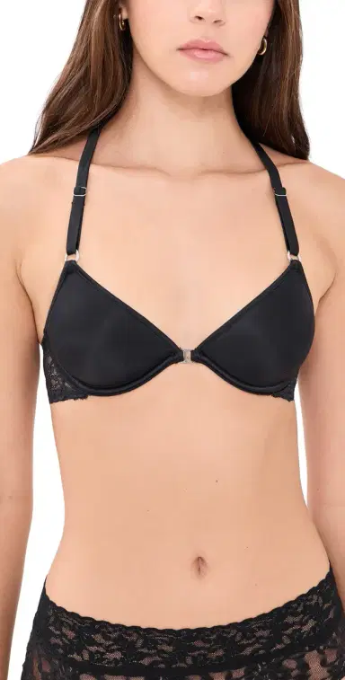 Fleur du Mal Bianca Lace Spacer Racerback Bra Black 38B | Thumbnail 1 Fleur du Mal Bianca Lace Spacer Racerback Bra Black 38B | Thumbnail 1