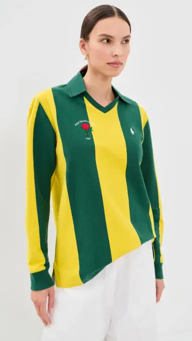 Polo Ralph Lauren Vintage Rugby Long Sleeve Polo Kelly Green/Canary Yellow | Thumbnail 2 Polo Ralph Lauren Vintage Rugby Long Sleeve Polo Kelly Green/Canary Yellow | Thumbnail 2