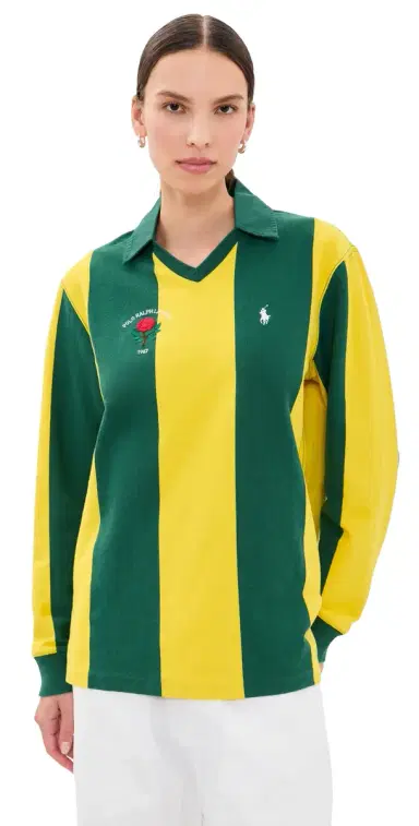 Polo Ralph Lauren Vintage Rugby Long Sleeve Polo Kelly Green/Canary Yellow | Thumbnail 1 Polo Ralph Lauren Vintage Rugby Long Sleeve Polo Kelly Green/Canary Yellow | Thumbnail 1