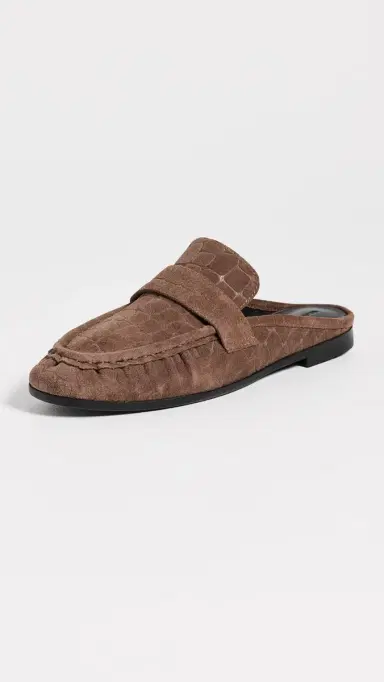 Black Suede Studio Gabby Mules Brown Croc Suede | Thumbnail 2 Black Suede Studio Gabby Mules Brown Croc Suede | Thumbnail 2