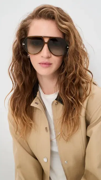 Bottega Veneta Drop Sunglasses Brown/Silver One Size | Thumbnail 3 Bottega Veneta Drop Sunglasses Brown/Silver One Size | Thumbnail 3
