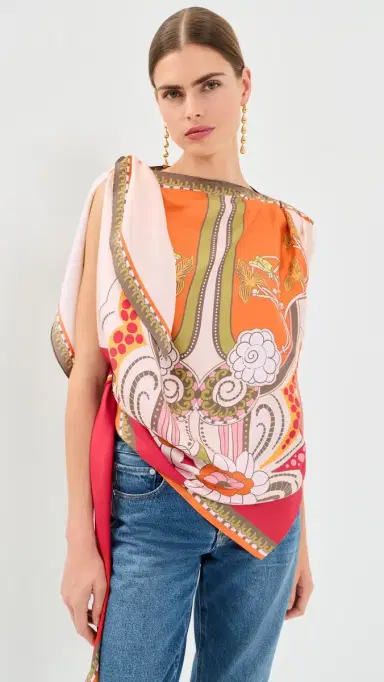 La DoubleJ Full-On Foulard Silk Scarf Top AMBROSIA PLACÉE One Size | Thumbnail 2 La DoubleJ Full-On Foulard Silk Scarf Top AMBROSIA PLACÉE One Size | Thumbnail 2