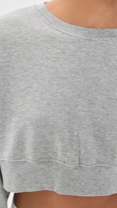 Splits59 Noah Fleece Crop Sweatshirt Heather Grey | Thumbnail 6 Splits59 Noah Fleece Crop Sweatshirt Heather Grey | Thumbnail 6