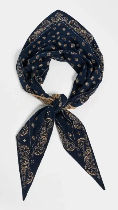Guest in Residence The Wild Rag Triangle Scarf Navy/Camel One Size | Thumbnail 5 Guest in Residence The Wild Rag Triangle Scarf Navy/Camel One Size | Thumbnail 5