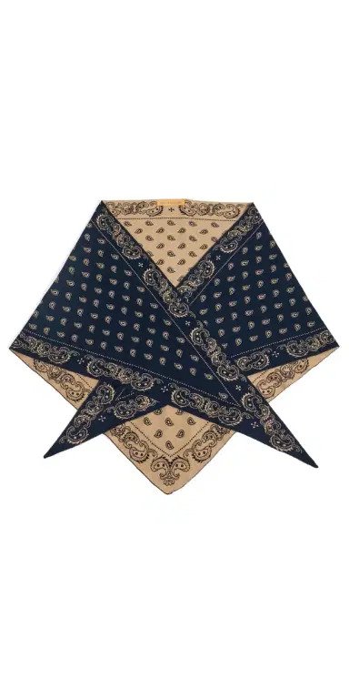 Guest in Residence The Wild Rag Triangle Scarf Navy/Camel One Size | Thumbnail 1 Guest in Residence The Wild Rag Triangle Scarf Navy/Camel One Size | Thumbnail 1