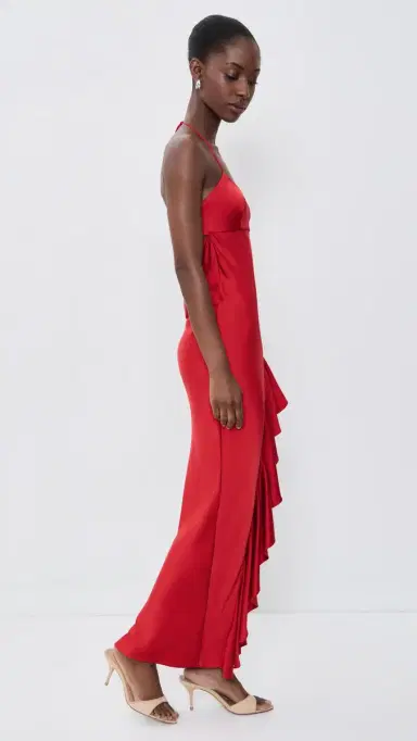 ALICE + OLIVIA Palma Ruffle Slip Dress Hibiscus | Thumbnail 4 ALICE + OLIVIA Palma Ruffle Slip Dress Hibiscus | Thumbnail 4