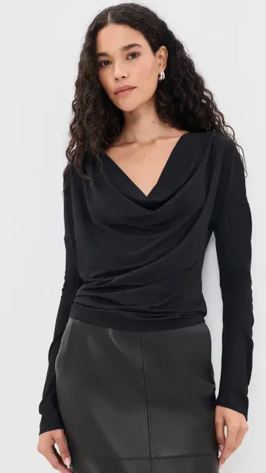 Helmut Lang Cowl Top Black | Thumbnail 2 Helmut Lang Cowl Top Black | Thumbnail 2