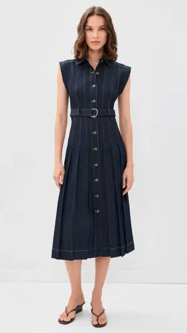 Cinq à Sept Karter Denim Dress INDIGO | Thumbnail 2 Cinq à Sept Karter Denim Dress INDIGO | Thumbnail 2