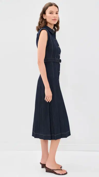 Cinq à Sept Karter Denim Dress INDIGO | Thumbnail 4 Cinq à Sept Karter Denim Dress INDIGO | Thumbnail 4