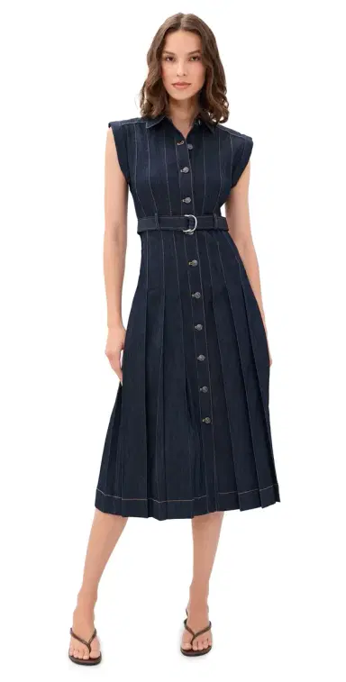 Cinq à Sept Karter Denim Dress INDIGO | Thumbnail 1 Cinq à Sept Karter Denim Dress INDIGO | Thumbnail 1