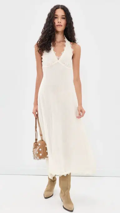 LIONESS tars Align Midi Dress Cream | Thumbnail 5 LIONESS tars Align Midi Dress Cream | Thumbnail 5