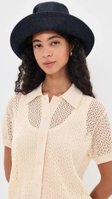 Janessa Leone Walker Bucket Hat Denim | Thumbnail 4 Janessa Leone Walker Bucket Hat Denim | Thumbnail 4