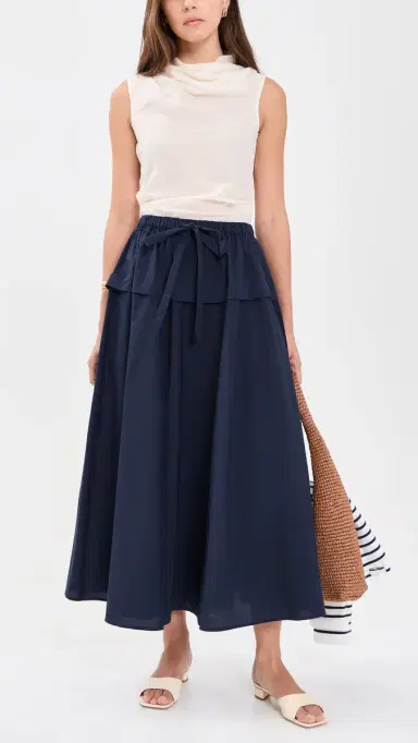 Polo Ralph Lauren Cotton Canvas Woven Midi Skirt Hunter Navy | Thumbnail 5 Polo Ralph Lauren Cotton Canvas Woven Midi Skirt Hunter Navy | Thumbnail 5