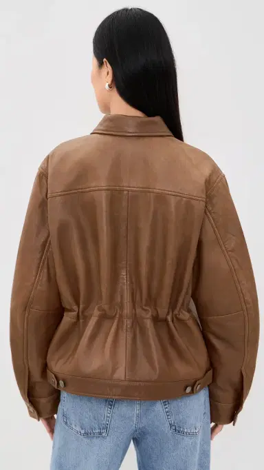Haikure Jocelyn Cropped Silky Leather Jacket Tan S | Thumbnail 3 Haikure Jocelyn Cropped Silky Leather Jacket Tan S | Thumbnail 3