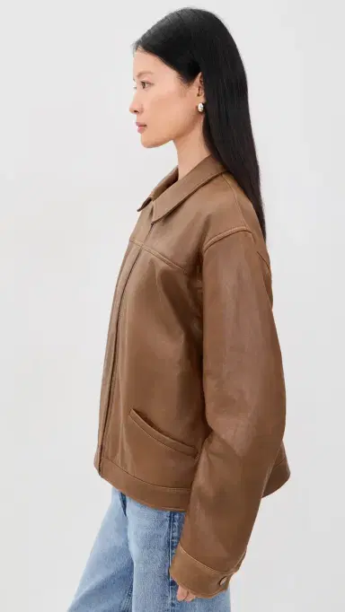 Haikure Jocelyn Cropped Silky Leather Jacket Tan S | Thumbnail 4 Haikure Jocelyn Cropped Silky Leather Jacket Tan S | Thumbnail 4