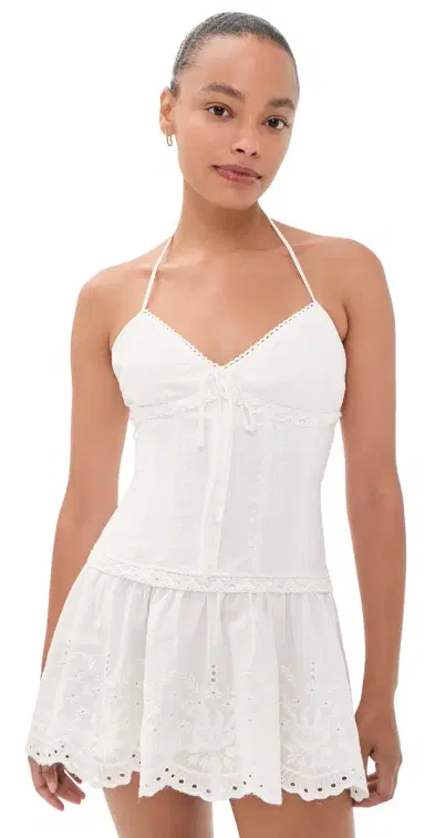 GUIZIO arini Eyelet Mini Dress White | Thumbnail 1 GUIZIO arini Eyelet Mini Dress White | Thumbnail 1