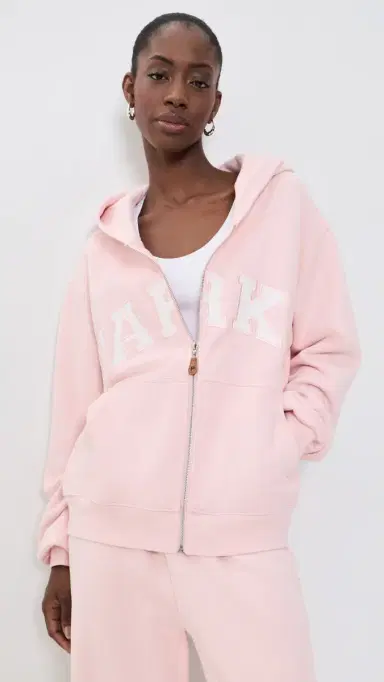 PARKE Zip-up Varsity Hoodie Rose | Thumbnail 2 PARKE Zip-up Varsity Hoodie Rose | Thumbnail 2