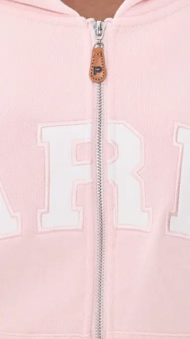 PARKE Zip-up Varsity Hoodie Rose | Thumbnail 6 PARKE Zip-up Varsity Hoodie Rose | Thumbnail 6