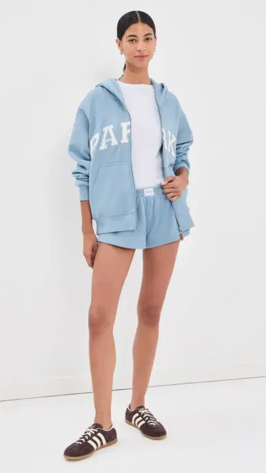 PARKE Zip-up Varsity Hoodie Sky | Thumbnail 5 PARKE Zip-up Varsity Hoodie Sky | Thumbnail 5