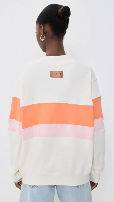 PARKE Vintage Stripe Sweatshirt Creamsicle/Rose | Thumbnail 3 PARKE Vintage Stripe Sweatshirt Creamsicle/Rose | Thumbnail 3