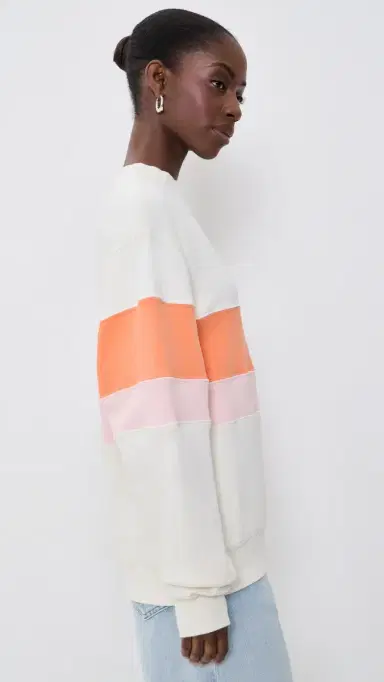 PARKE Vintage Stripe Sweatshirt Creamsicle/Rose | Thumbnail 4 PARKE Vintage Stripe Sweatshirt Creamsicle/Rose | Thumbnail 4
