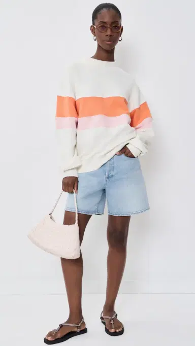 PARKE Vintage Stripe Sweatshirt Creamsicle/Rose | Thumbnail 5 PARKE Vintage Stripe Sweatshirt Creamsicle/Rose | Thumbnail 5