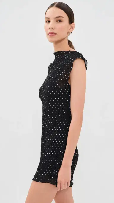 LIONESS ariner Mini Dress Noir Polka | Thumbnail 4 LIONESS ariner Mini Dress Noir Polka | Thumbnail 4
