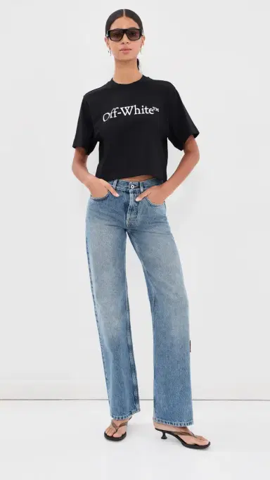 Off-White Big Logo Bookish Crop Tee Black/White | Thumbnail 5 Off-White Big Logo Bookish Crop Tee Black/White | Thumbnail 5