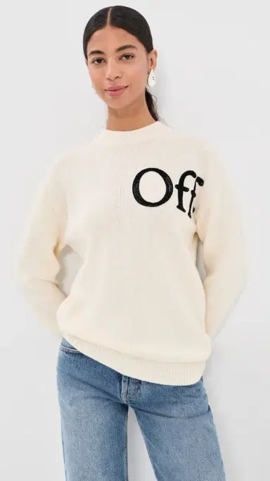 Off-White Bookish Shared Knit Crew Pullover Black | Thumbnail 2 Off-White Bookish Shared Knit Crew Pullover Black | Thumbnail 2