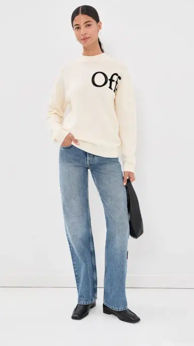 Off-White Bookish Shared Knit Crew Pullover Black | Thumbnail 5 Off-White Bookish Shared Knit Crew Pullover Black | Thumbnail 5