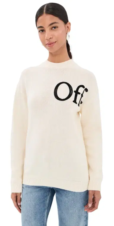 Off-White Bookish Shared Knit Crew Pullover Black | Thumbnail 1 Off-White Bookish Shared Knit Crew Pullover Black | Thumbnail 1