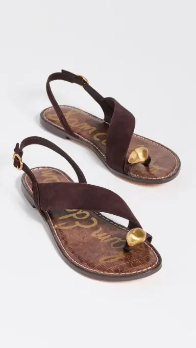 Sam Edelman Grace Suede Sandals Cafe Noir | Thumbnail 5 Sam Edelman Grace Suede Sandals Cafe Noir | Thumbnail 5