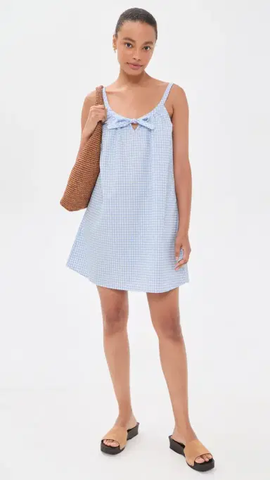 POSSE Lila Mini Dress Blue Gingham | Thumbnail 5 POSSE Lila Mini Dress Blue Gingham | Thumbnail 5