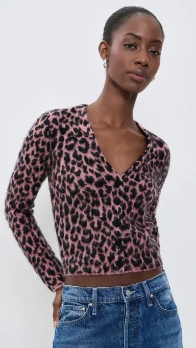 MOTHER The Baby Peek-A-Boo Cardigan Black/Pink | Thumbnail 2 MOTHER The Baby Peek-A-Boo Cardigan Black/Pink | Thumbnail 2