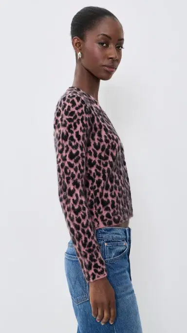 MOTHER The Baby Peek-A-Boo Cardigan Black/Pink | Thumbnail 4 MOTHER The Baby Peek-A-Boo Cardigan Black/Pink | Thumbnail 4