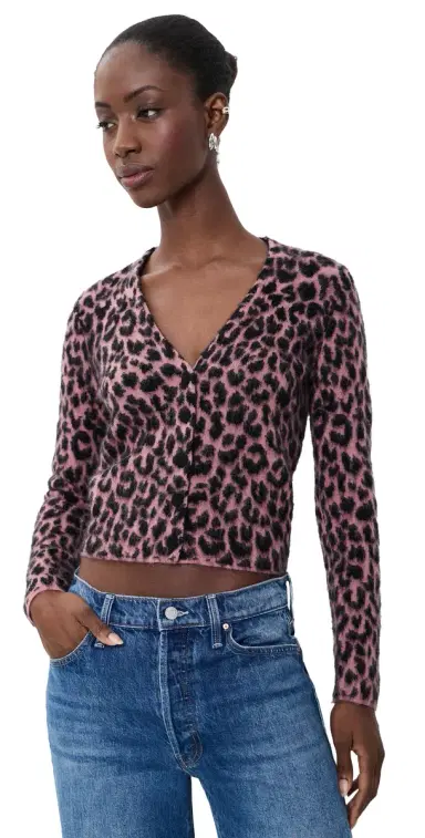 MOTHER The Baby Peek-A-Boo Cardigan Black/Pink | Thumbnail 1 MOTHER The Baby Peek-A-Boo Cardigan Black/Pink | Thumbnail 1