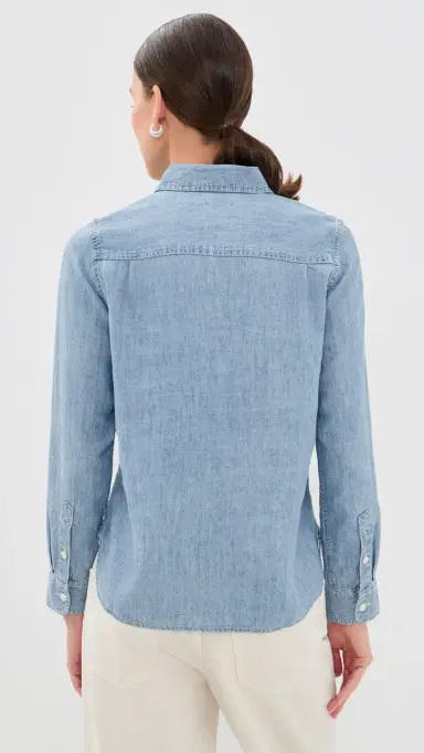 Faherty Tried & Truechambray Classic Buttondown id Wash | Thumbnail 3 Faherty Tried & Truechambray Classic Buttondown id Wash | Thumbnail 3