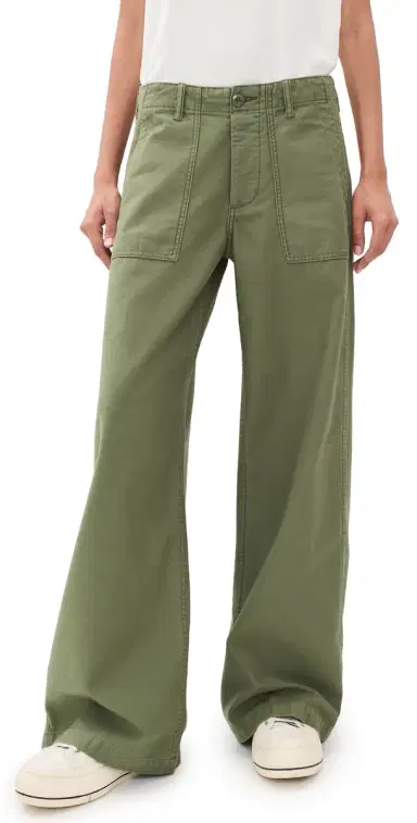 R13 Darcy Flare Utility Pants Olive Green | Thumbnail 1 R13 Darcy Flare Utility Pants Olive Green | Thumbnail 1