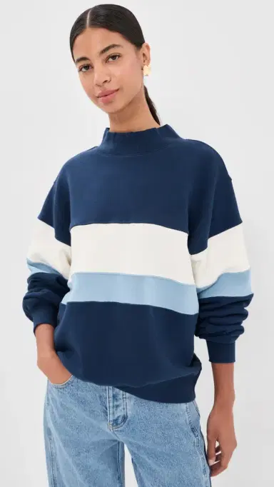 PARKE Vintage Stripe Sweatshirt Denim | Thumbnail 2 PARKE Vintage Stripe Sweatshirt Denim | Thumbnail 2