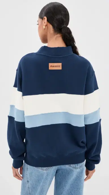 PARKE Vintage Stripe Sweatshirt Denim | Thumbnail 3 PARKE Vintage Stripe Sweatshirt Denim | Thumbnail 3